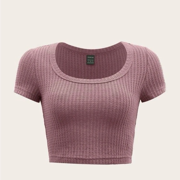 Shein Solid Crop Textured Knit - Picture 1 of 3